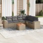 vidaXL 7-tlg. Garten-Sofagarnitur mit Kissen Beige Poly Rattan vidaXL 7-tlg. Garten-Sofagarnitur mit Kissen Beige Poly Rattan
