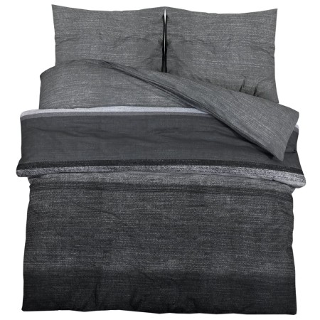 vidaXL Bettwäsche-Set Dunkelgrau 225x220 cm Baumwolle