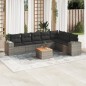 vidaXL 8-tlg. Garten-Sofagarnitur mit Kissen Grau Poly Rattan vidaXL 8-tlg. Garten-Sofagarnitur mit Kissen Grau Poly Rattan