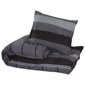 vidaXL Bettwäsche-Set Dunkelgrau 200x220 cm Baumwolle
