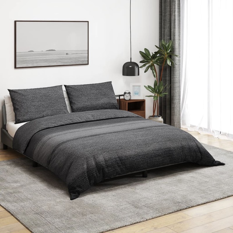 vidaXL Bettwäsche-Set Dunkelgrau 200x200 cm Baumwolle vidaXL Bettwäsche-Set Dunkelgrau 200x200 cm Baumwolle