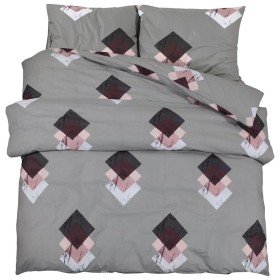 vidaXL Bettwäsche-Set Grau 220x240 cm Baumwolle