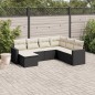 vidaXL 7-tlg. Garten-Sofagarnitur mit Kissen Schwarz Poly Rattan vidaXL 7-tlg. Garten-Sofagarnitur mit Kissen Schwarz Poly Rattan