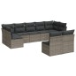 vidaXL 9-tlg. Garten-Sofagarnitur mit Kissen Grau Poly Rattan vidaXL 9-tlg. Garten-Sofagarnitur mit Kissen Grau Poly Rattan
