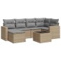 vidaXL 7-tlg. Garten-Sofagarnitur mit Kissen Beige Poly Rattan vidaXL 7-tlg. Garten-Sofagarnitur mit Kissen Beige Poly Rattan