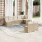 vidaXL 9-tlg. Garten-Sofagarnitur mit Kissen Beige Poly Rattan vidaXL 9-tlg. Garten-Sofagarnitur mit Kissen Beige Poly Rattan