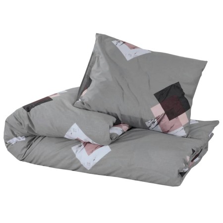 vidaXL Bettwäsche-Set Grau 140x200 cm Baumwolle