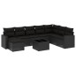 vidaXL 9-tlg. Garten-Sofagarnitur mit Kissen Schwarz Poly Rattan vidaXL 9-tlg. Garten-Sofagarnitur mit Kissen Schwarz Poly Rattan