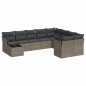 vidaXL 10-tlg. Garten-Sofagarnitur mit Kissen Grau Poly Rattan vidaXL 10-tlg. Garten-Sofagarnitur mit Kissen Grau Poly Rattan