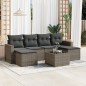 vidaXL 7-tlg. Garten-Sofagarnitur mit Kissen Grau Poly Rattan vidaXL 7-tlg. Garten-Sofagarnitur mit Kissen Grau Poly Rattan