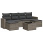vidaXL 7-tlg. Garten-Sofagarnitur mit Kissen Grau Poly Rattan vidaXL 7-tlg. Garten-Sofagarnitur mit Kissen Grau Poly Rattan