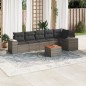 vidaXL 7-tlg. Garten-Sofagarnitur mit Kissen Grau Poly Rattan vidaXL 7-tlg. Garten-Sofagarnitur mit Kissen Grau Poly Rattan