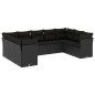 vidaXL 9-tlg. Garten-Sofagarnitur mit Kissen Schwarz Poly Rattan vidaXL 9-tlg. Garten-Sofagarnitur mit Kissen Schwarz Poly Rattan