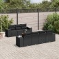vidaXL 8-tlg. Garten-Sofagarnitur mit Kissen Schwarz Poly Rattan vidaXL 8-tlg. Garten-Sofagarnitur mit Kissen Schwarz Poly Rattan