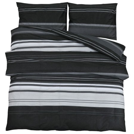 vidaXL Bettwäsche-Set Schwarz und Weiß 140x200 cm Baumwolle
