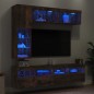 vidaXL 7-tlg. TV-Wohnwand mit LED-Leuchten Räuchereiche vidaXL 7-tlg. TV-Wohnwand mit LED-Leuchten Räuchereiche