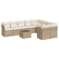 vidaXL 10-tlg. Garten-Sofagarnitur mit Kissen Beige Poly Rattan vidaXL 10-tlg. Garten-Sofagarnitur mit Kissen Beige Poly Rattan