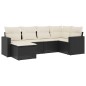 vidaXL 6-tlg. Garten-Sofagarnitur mit Kissen Schwarz Poly Rattan vidaXL 6-tlg. Garten-Sofagarnitur mit Kissen Schwarz Poly Rattan