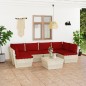 7-tlg. Garten-Sofagarnitur aus Paletten mit Kissen Fichtenholz 7-tlg. Garten-Sofagarnitur aus Paletten mit Kissen Fichtenholz