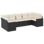 vidaXL 7-tlg. Garten-Sofagarnitur mit Kissen Schwarz Poly Rattan vidaXL 7-tlg. Garten-Sofagarnitur mit Kissen Schwarz Poly Rattan