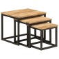 vidaXL Satztische 3 Stk. Massivholz Mango und Eisen vidaXL Satztische 3 Stk. Massivholz Mango und Eisen