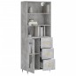 Highboard Betongrau 69,5x34x180 cm Holzwerkstoff Highboard Betongrau 69,5x34x180 cm Holzwerkstoff