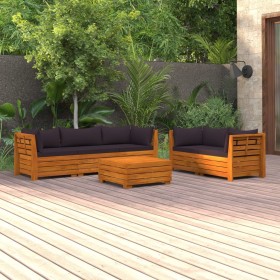 vidaXL 6-tlg. Garten-Lounge-Set mit Kissen Massivholz Akazie