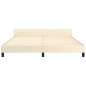 vidaXL Bettgestell mit Kopfteil Creme 180x200 cm Kunstleder vidaXL Bettgestell mit Kopfteil Creme 180x200 cm Kunstleder