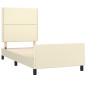 vidaXL Bettgestell mit Kopfteil Creme 100x200 cm Kunstleder vidaXL Bettgestell mit Kopfteil Creme 100x200 cm Kunstleder