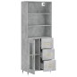 Highboard Betongrau 69,5x34x180 cm Holzwerkstoff Highboard Betongrau 69,5x34x180 cm Holzwerkstoff