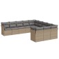 vidaXL 11-tlg. Garten-Sofagarnitur mit Kissen Beige Poly Rattan vidaXL 11-tlg. Garten-Sofagarnitur mit Kissen Beige Poly Rattan