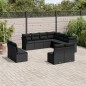 vidaXL 11-tlg. Garten-Sofagarnitur mit Kissen Schwarz Poly Rattan vidaXL 11-tlg. Garten-Sofagarnitur mit Kissen Schwarz Poly Rattan