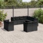 vidaXL 11-tlg. Garten-Sofagarnitur mit Kissen Schwarz Poly Rattan vidaXL 11-tlg. Garten-Sofagarnitur mit Kissen Schwarz Poly Rattan