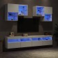 vidaXL 6-tlg. TV-Wohnwand mit LED-Leuchten Weiß vidaXL 6-tlg. TV-Wohnwand mit LED-Leuchten Weiß