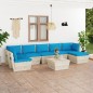 8-tlg. Garten-Sofagarnitur aus Paletten mit Kissen Fichtenholz 8-tlg. Garten-Sofagarnitur aus Paletten mit Kissen Fichtenholz