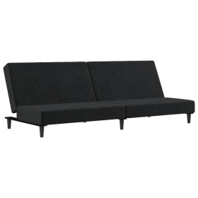vidaXL Schlafsofa 2-Sitzer Schwarz Samt