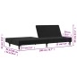vidaXL Schlafsofa 2-Sitzer Schwarz Samt vidaXL Schlafsofa 2-Sitzer Schwarz Samt