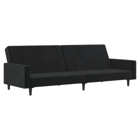 vidaXL Schlafsofa 2-Sitzer Schwarz Samt