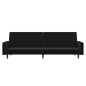 vidaXL Schlafsofa 2-Sitzer Schwarz Samt vidaXL Schlafsofa 2-Sitzer Schwarz Samt
