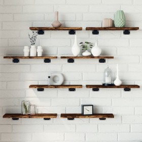 vidaXL Wandregale 8 Stk. Räuchereiche 40x10x1,5 cm Holzwerkstoff