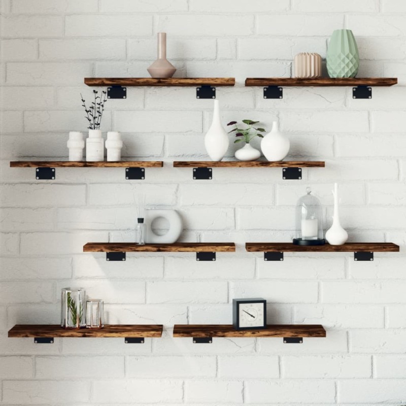 vidaXL Wandregale 8 Stk. Räuchereiche 40x10x1,5 cm Holzwerkstoff vidaXL Wandregale 8 Stk. Räuchereiche 40x10x1,5 cm Holzwerkstoff