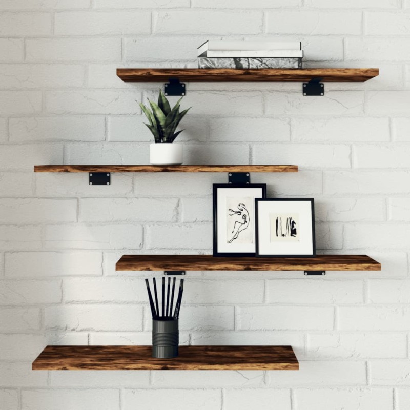 vidaXL Wandregale 4 Stk. Räuchereiche 60x20x1,5 cm Holzwerkstoff vidaXL Wandregale 4 Stk. Räuchereiche 60x20x1,5 cm Holzwerkstoff