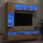 vidaXL 7-tlg. TV-Wohnwand mit LED-Leuchten Sonoma-Eiche vidaXL 7-tlg. TV-Wohnwand mit LED-Leuchten Sonoma-Eiche