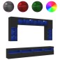 vidaXL 8-tlg. TV-Wohnwand mit LED-Leuchten Schwarz vidaXL 8-tlg. TV-Wohnwand mit LED-Leuchten Schwarz