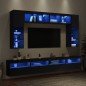 vidaXL 8-tlg. TV-Wohnwand mit LED-Leuchten Schwarz vidaXL 8-tlg. TV-Wohnwand mit LED-Leuchten Schwarz