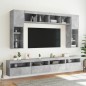 vidaXL 8-tlg. TV-Wohnwand mit LED-Leuchten Betongrau vidaXL 8-tlg. TV-Wohnwand mit LED-Leuchten Betongrau