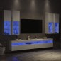 vidaXL 7-tlg. TV-Wohnwand mit LED-Leuchten Weiß vidaXL 7-tlg. TV-Wohnwand mit LED-Leuchten Weiß