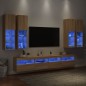 vidaXL 7-tlg. TV-Wohnwand mit LED-Leuchten Sonoma-Eiche vidaXL 7-tlg. TV-Wohnwand mit LED-Leuchten Sonoma-Eiche