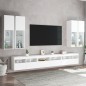 vidaXL 7-tlg. TV-Wohnwand mit LED-Leuchten Weiß vidaXL 7-tlg. TV-Wohnwand mit LED-Leuchten Weiß