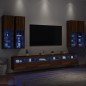 vidaXL 7-tlg. TV-Wohnwand mit LED-Leuchten Braun Eichen-Optik vidaXL 7-tlg. TV-Wohnwand mit LED-Leuchten Braun Eichen-Optik